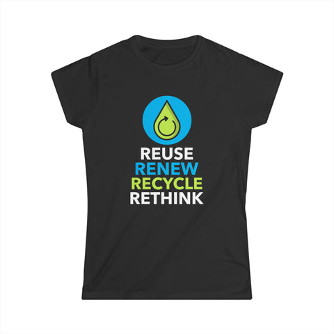 Environmental Earth Day Gift Environment Reduce Reuse Environmental Womens T Shirts