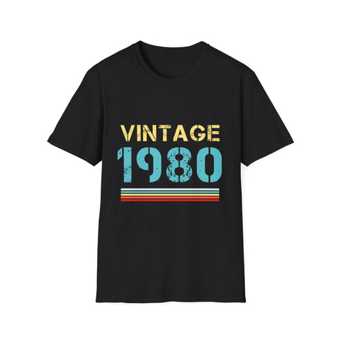 Vintage 1980 T Shirts for Men Retro Funny 1980 Birthday Mens T Shirt