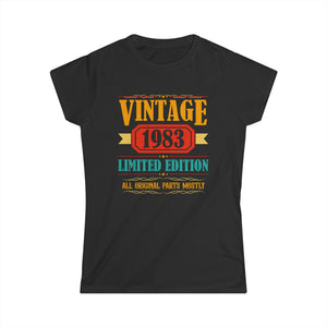 Vintage 1983 T Shirts for Women Retro Funny 1983 Birthday Womens T Shirt