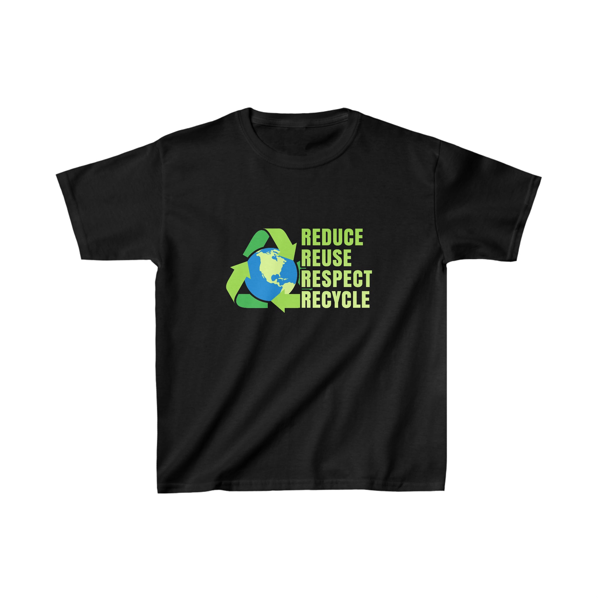 Vintage Green Environment Symbol Novelty Earth Day Environmental T Shirts for Boys