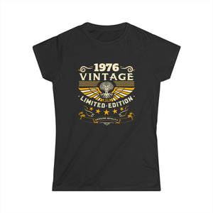 Vintage 1976 T Shirts for Women Retro Funny 1976 Birthday Women Shirts