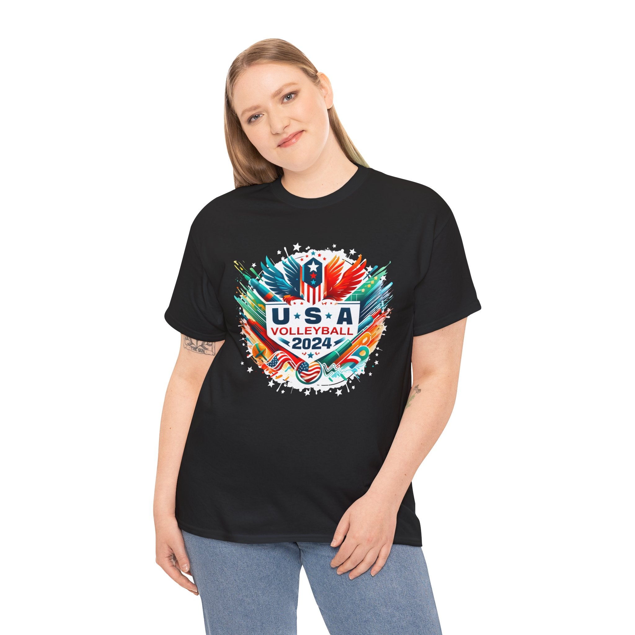 USA 2024 Summer Games Volleyball America Sports 2024 USA Women Shirts Plus Size