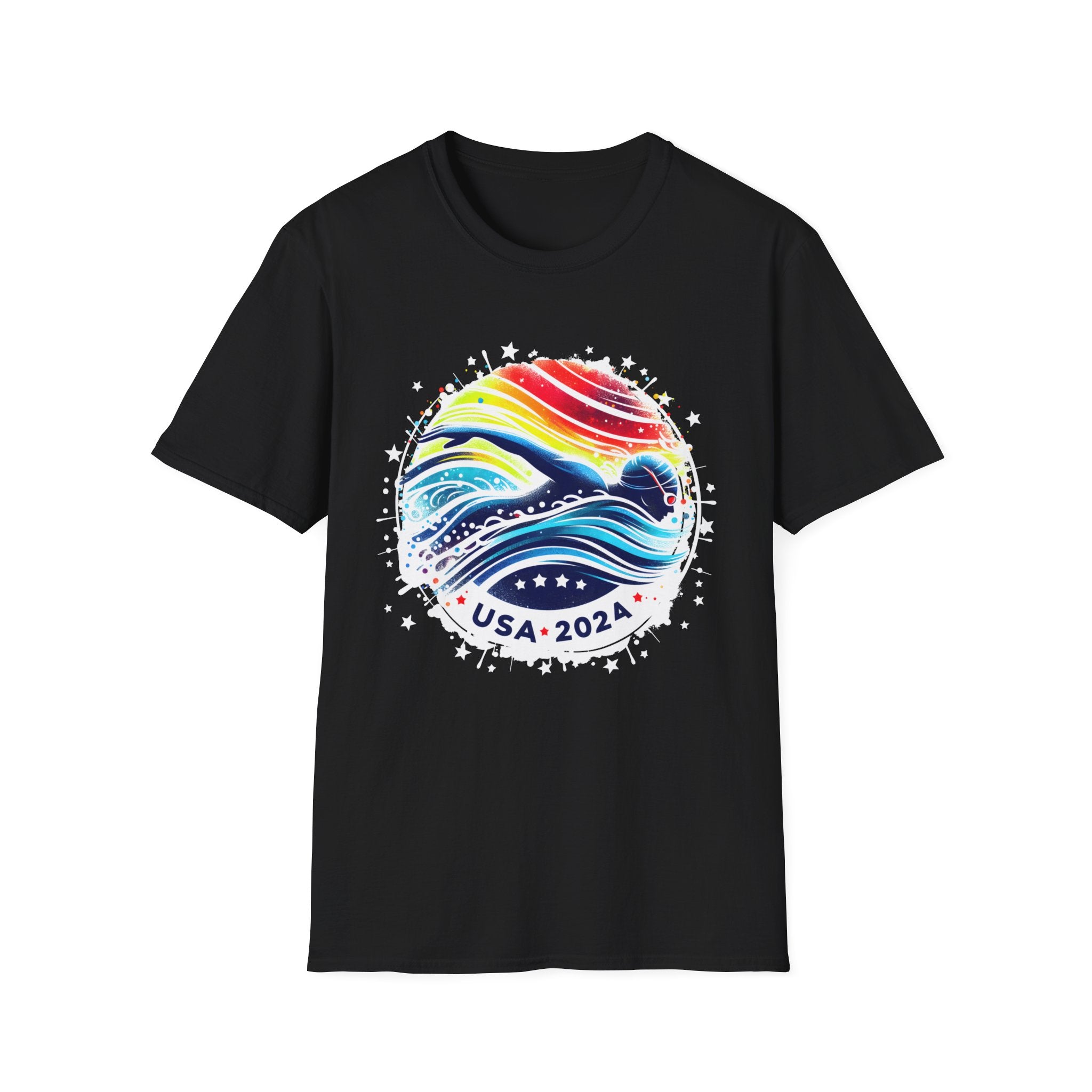 USA 2024 Summer Games Swimming America Swimming 2024 USA Shirts for Men