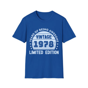 Vintage 1978 T Shirts for Men Retro Funny 1978 Birthday Mens Shirts