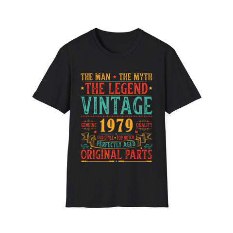 Vintage 1979 T Shirts for Men Retro Funny 1979 Birthday Mens T Shirts