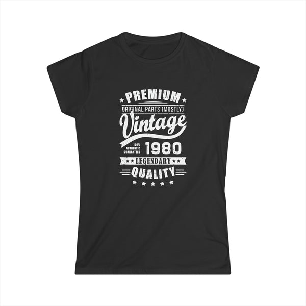 Vintage 1980 T Shirts for Women Retro Funny 1980 Birthday Womens Shirt