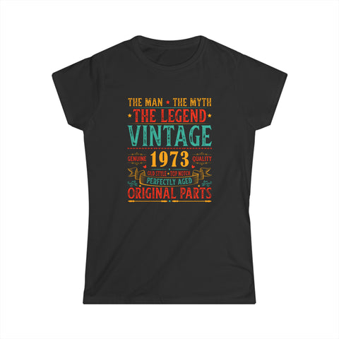 Vintage 1973 T Shirts for Women Retro Funny 1973 Birthday Womens Shirts