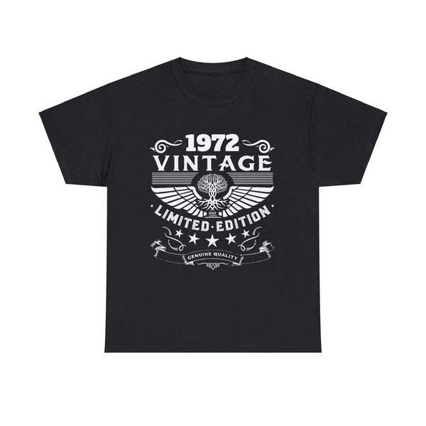 Vintage 1972 TShirt Men Limited Edition BDay 1972 Birthday Big and Tall Tshirts Shirts for Men