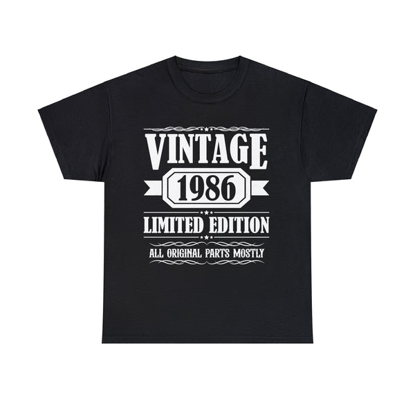 Vintage 1986 TShirt Men Limited Edition BDay 1986 Birthday Men Shirts Big and Tall Plus Size