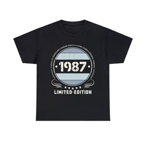 Vintage 1987 T Shirts for Men Retro Funny 1987 Birthday Shirts for Men Plus Size Big and Tall