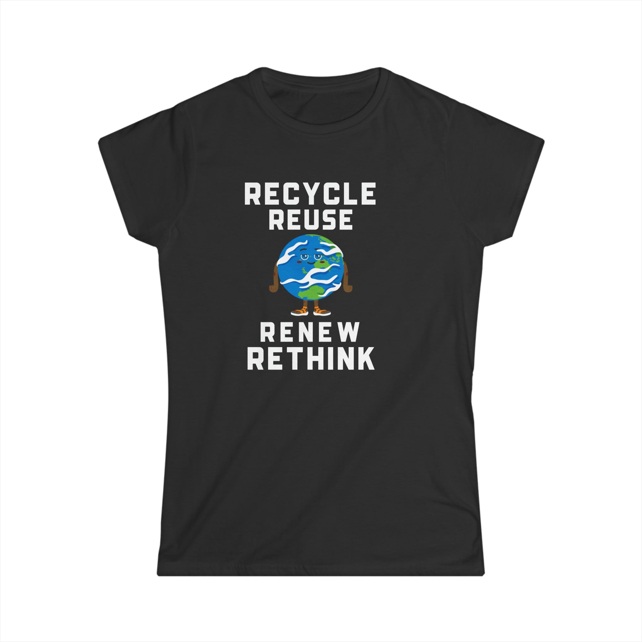 Happy Earth Day Environmental Symbol Reuse Renew Rethink Environmental Womens T Shirts