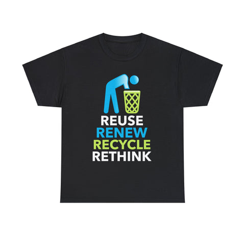 Cool Environment Reuse Renew Rethink Quote Earth Day Environment Men Shirts Big and Tall Plus Size