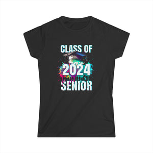 Class of 2024 Senior 2024 Graduation Vintage School Womens Shirts