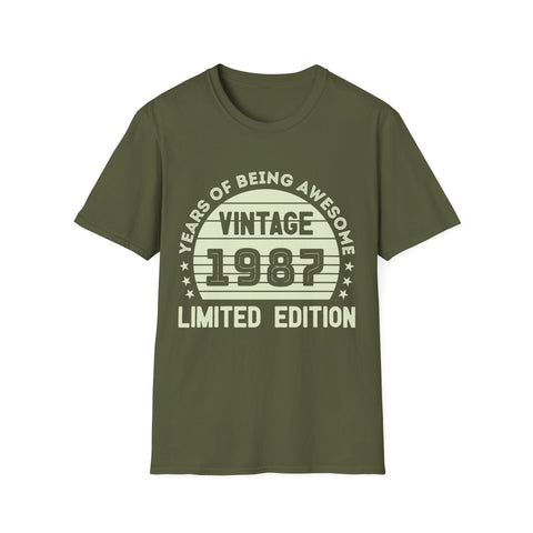 Vintage 1987 T Shirts for Men Retro Funny 1987 Birthday Men Shirts