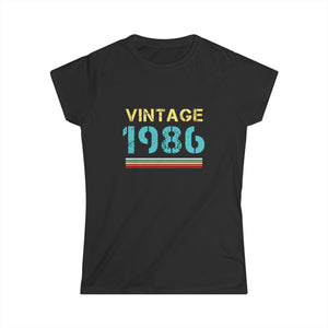 Vintage 1986 T Shirts for Women Retro Funny 1986 Birthday Womens T Shirt