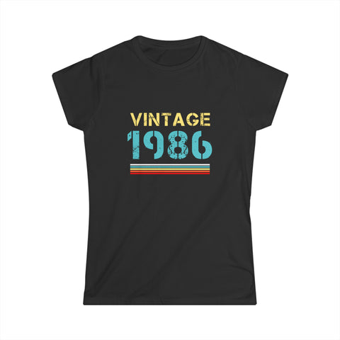 Vintage 1986 T Shirts for Women Retro Funny 1986 Birthday Womens T Shirt