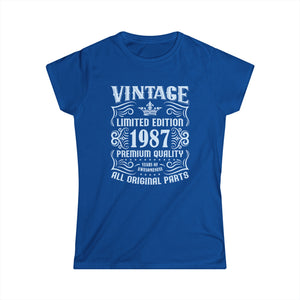 Vintage 1987 TShirt Women Limited Edition BDay 1987 Birthday Womens Shirts