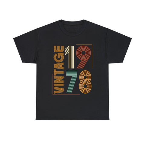 Vintage 1978 TShirt Men Limited Edition BDay 1978 Birthday Big and Tall Shirts for Men Plus Size
