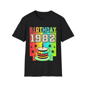 Vintage 1982 T Shirts for Men Retro Funny 1982 Birthday Mens T Shirt