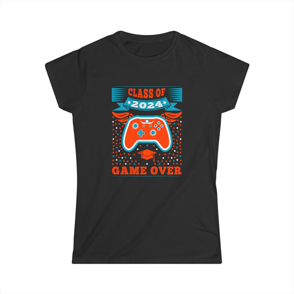 Game Over Class Of 2024 Shirt Students Funny 2024 Graduation Women Tops