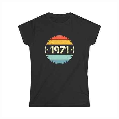 Vintage 1971 Birthday Shirts for Women Funny 1971 Birthday Women Shirts