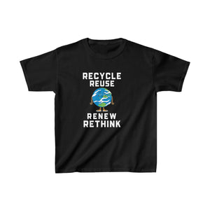 Happy Earth Day Environmental Symbol Reuse Renew Rethink Environmental Girls T Shirts