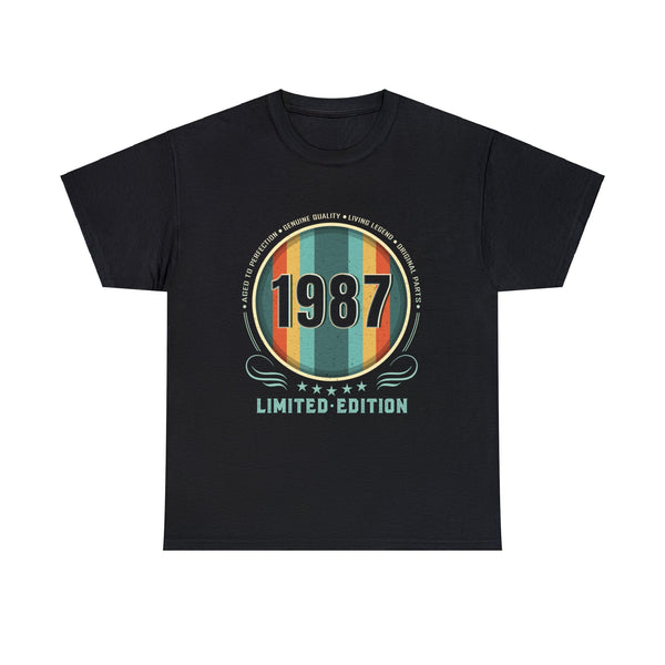 Vintage 1987 TShirt Men Limited Edition BDay 1987 Birthday Big and Tall Shirts for Men Plus Size