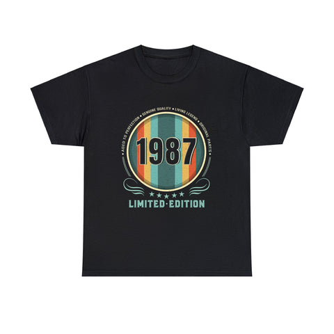Vintage 1987 TShirt Men Limited Edition BDay 1987 Birthday Big and Tall Shirts for Men Plus Size