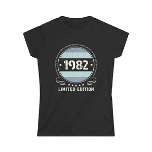 Vintage 1982 T Shirts for Women Retro Funny 1982 Birthday Women Shirts