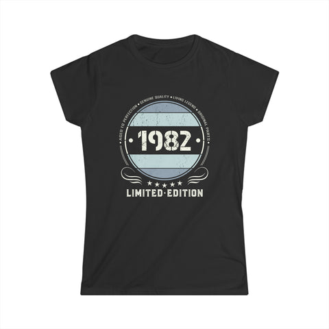 Vintage 1982 T Shirts for Women Retro Funny 1982 Birthday Women Shirts