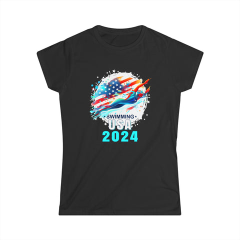 USA 2024 Summer Games Swimming America Swimming 2024 USA Womens Shirts