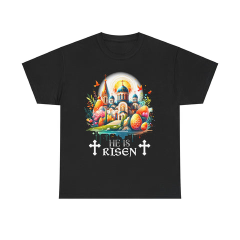 Christ is Risen Greek Russian Eastern Orthodox Pascha Easter Big and Tall Tshirts Shirts for Men
