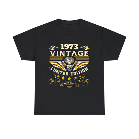 Vintage 1973 T Shirts for Men Retro Funny 1973 Birthday Big and Tall Shirts for Men Plus Size