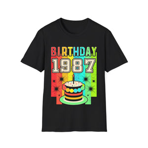 Vintage 1987 T Shirts for Men Retro Funny 1987 Birthday Mens T Shirts