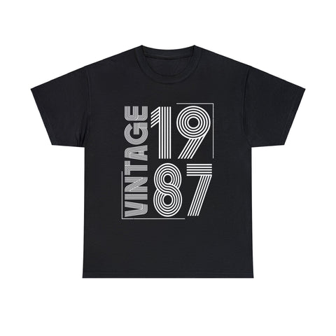 Vintage 1987 T Shirts for Men Retro Funny 1987 Birthday Mens Shirt Plus Size Big and Tall