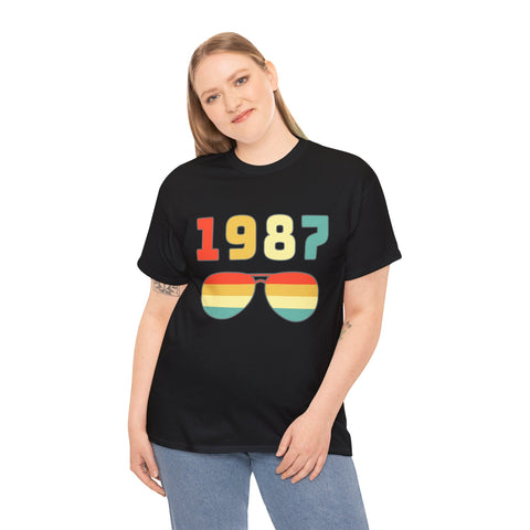 Vintage 1987 T Shirts for Women Retro Funny 1987 Birthday Women Shirts Plus Size