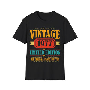 Vintage 1977 T Shirts for Men Retro Funny 1977 Birthday Shirts for Men