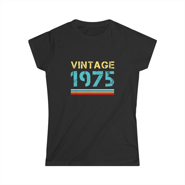 Vintage 1975 T Shirts for Women Retro Funny 1975 Birthday Womens Shirt