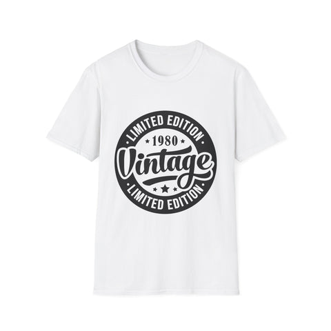 Vintage 1980 T Shirts for Men Retro Funny 1980 Birthday Mens Shirt