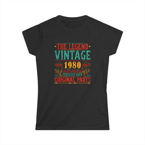 Vintage 1980 TShirt Women Limited Edition BDay 1980 Birthday Shirts for Women