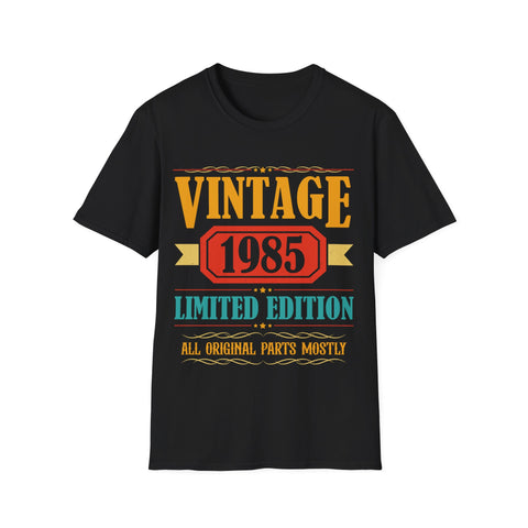 Vintage 1985 T Shirts for Men Retro Funny 1985 Birthday Mens Tshirts