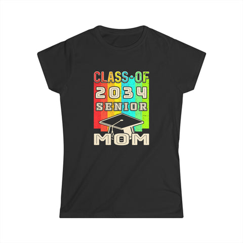 Proud Mom Class of 2034 Senior Graduate 2034 Gifts Senior 34 Womens T Shirt