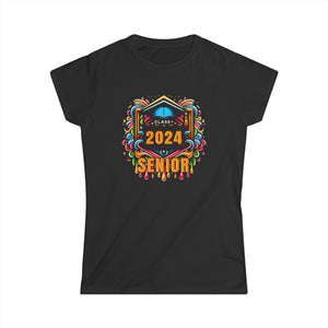 Class of 2024 Senior 2024 Graduation Vintage School Womens Shirt