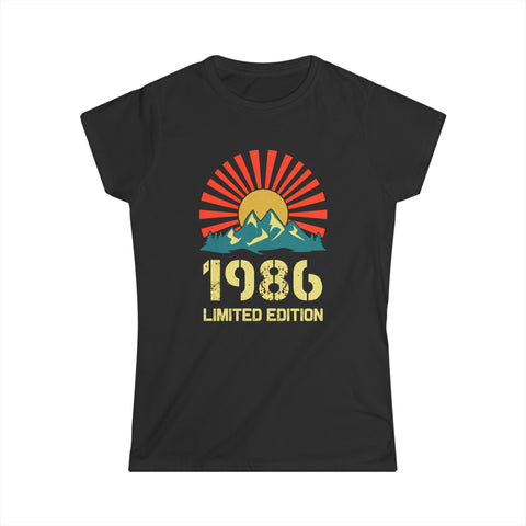 Vintage 1986 Limited Edition 1986 Birthday Shirts for Women Women Tops