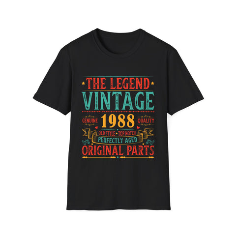 Vintage 1988 TShirt Men Limited Edition BDay 1988 Birthday Shirts for Men