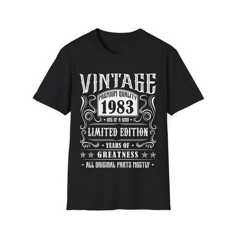 Vintage 1983 T Shirts for Men Retro Funny 1983 Birthday Men Shirts