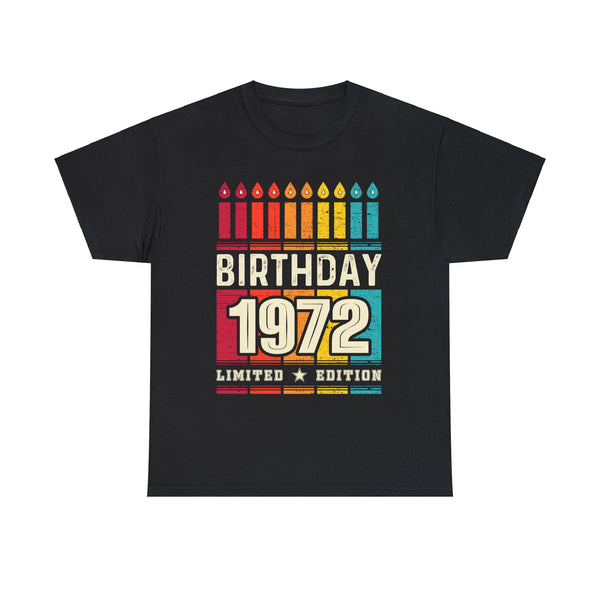 Vintage 1972 TShirt Men Limited Edition BDay 1972 Birthday Big and Tall Tshirts Shirts for Men