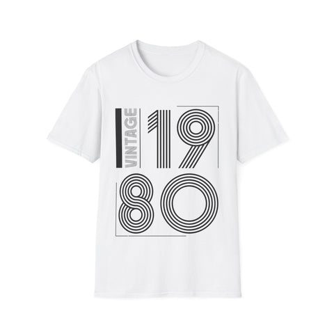 Vintage 1980 T Shirts for Men Retro Funny 1980 Birthday Shirts for Men