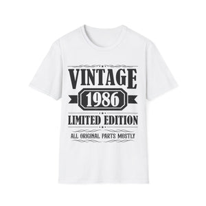 Vintage 1986 T Shirts for Men Retro Funny 1986 Birthday Mens T Shirts