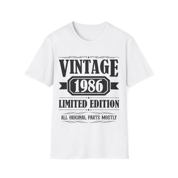 Vintage 1986 T Shirts for Men Retro Funny 1986 Birthday Mens T Shirts